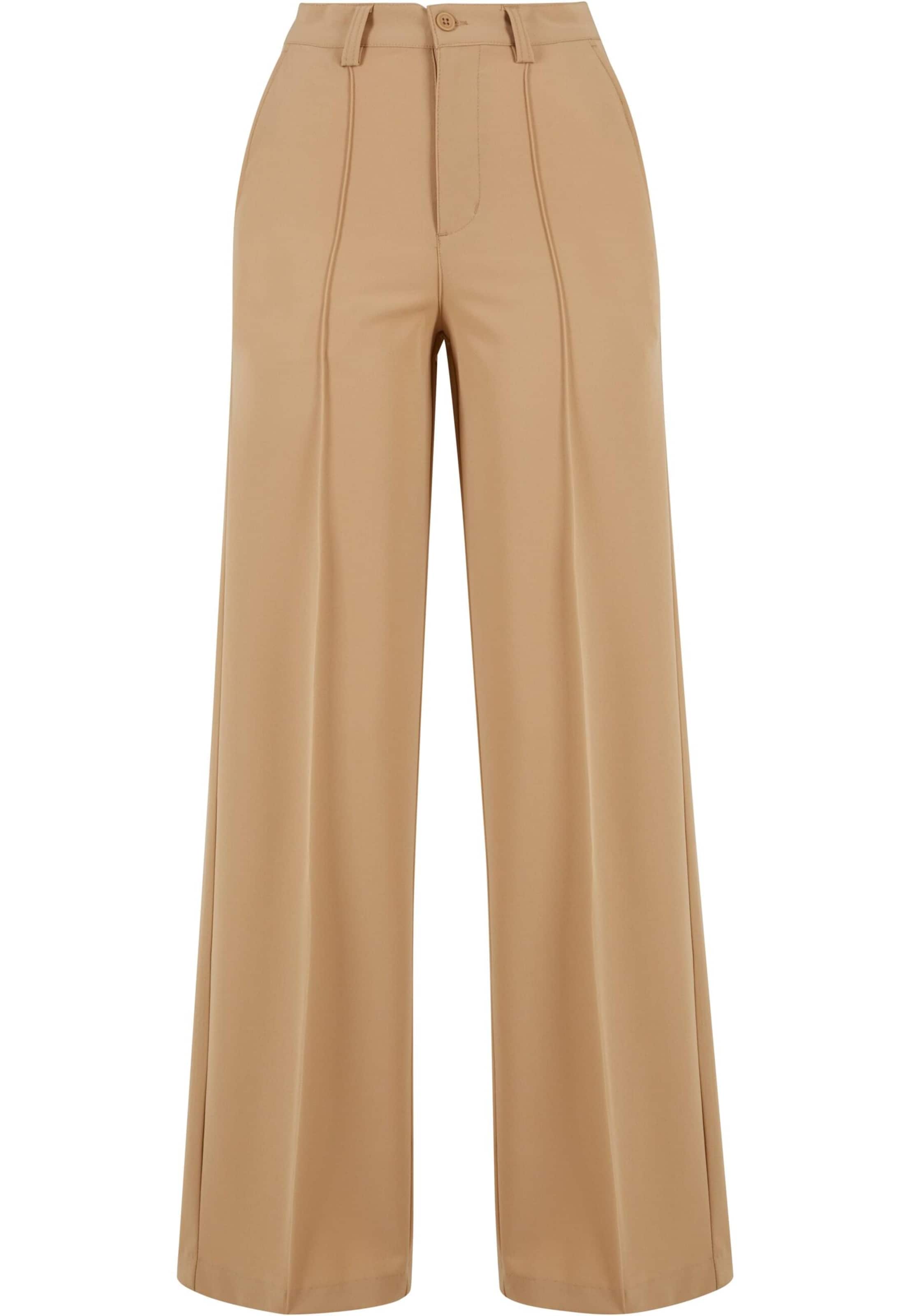 Wide Leg Pantalon à pince Urban Classics en beige : devant