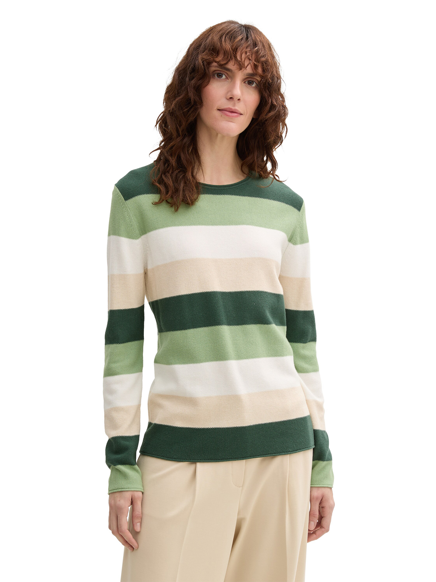 TOM TAILOR Maglione Donna, Maniche Corte, Casual, Moda Sostenibile
