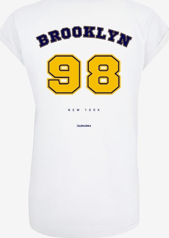 F4NT4STIC Shirt 'Brooklyn 98 NY' in Wit: voorkant
