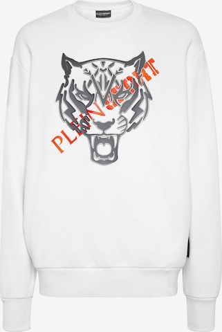 Sweat-shirt 'Tiger' Plein Sport en blanc : devant