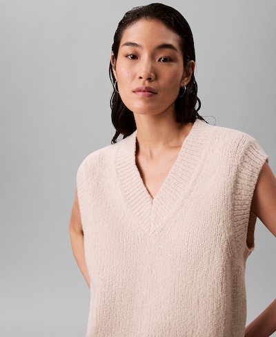 Calvin Klein Jeans Strickweste in nude, Produktansicht
