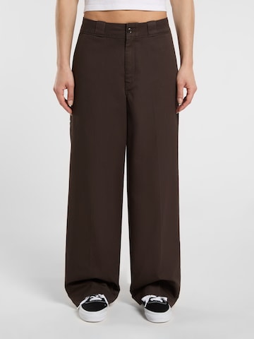 Wide Leg Pantalon chino DICKIES en marron : devant