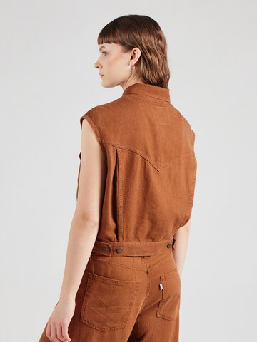 LEVI'S ® Weste  'SHRUNKEN 90S VEST STOP FLAXING IN LINEN DENIM' in Braun