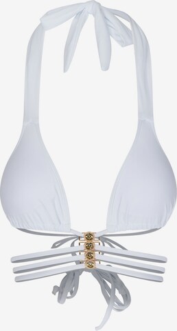 Moda Minx Triangle Bikini top 'Wakiki' in White: front