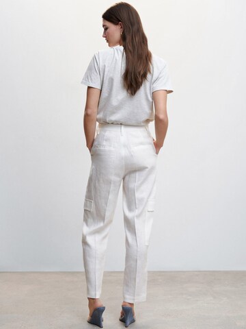 MANGO Normalny krój Spodnie w kant 'FRANK' w kolorze biały
