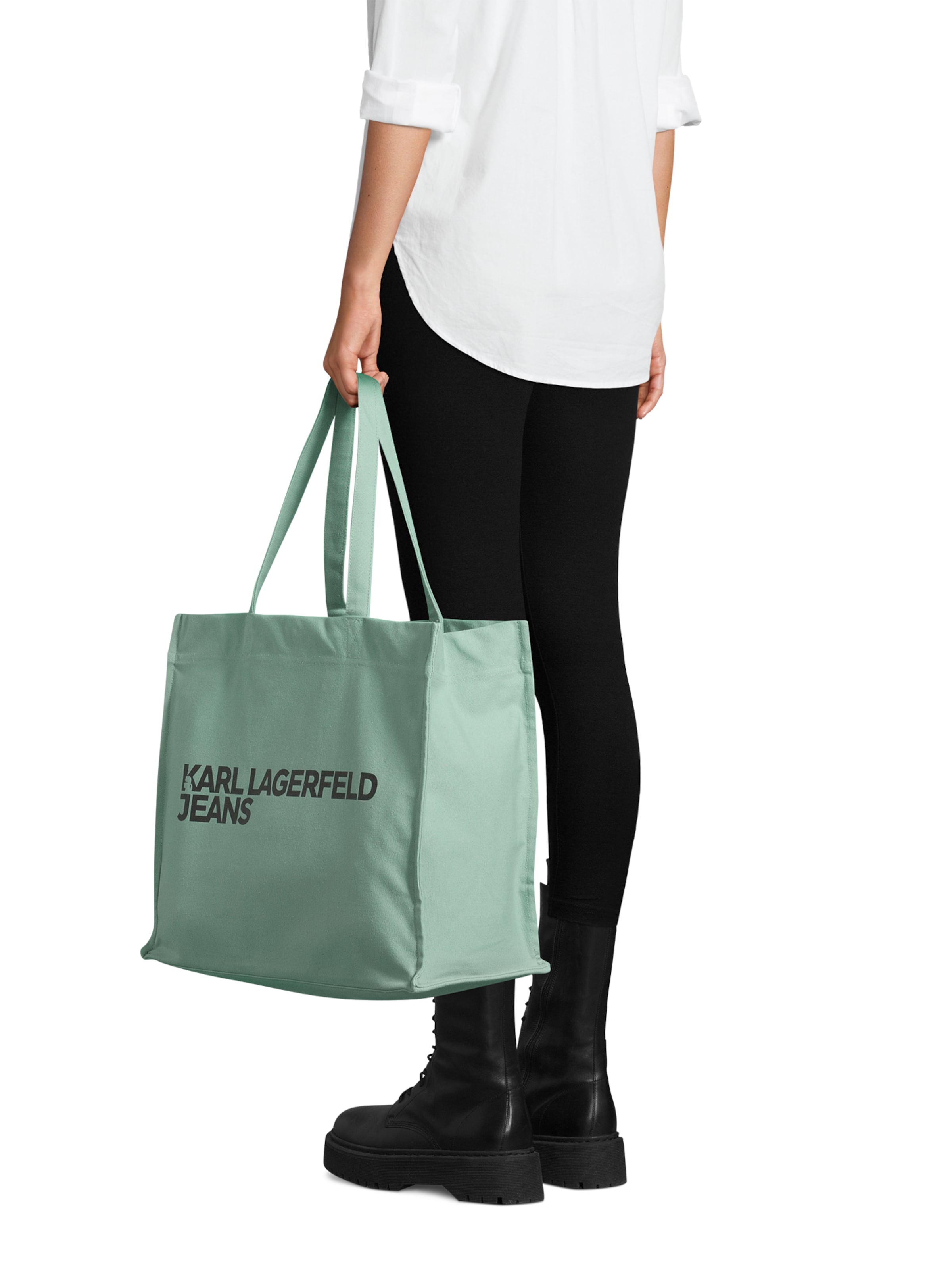 KARL LAGERFELD JEANS Шоппер в Зеленый: спереди