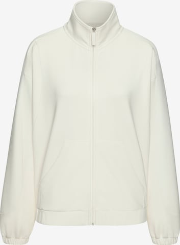 Copenhagen Studios Zip-Up Hoodie in White: front