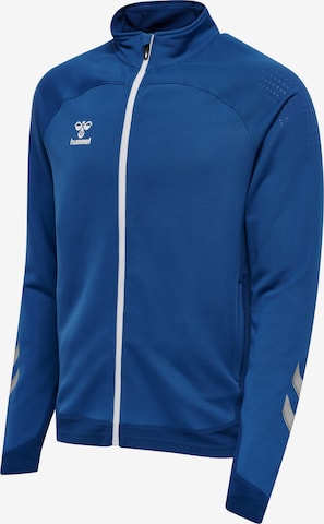 Hummel Athletic Zip-Up Hoodie 'Lead' in Blue