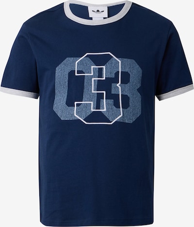 XS dydžio Marškinėliai 'RINGER' iš ADIDAS ORIGINALS, spalva – indigo spalva / opalo / balta, Prekių apžvalga