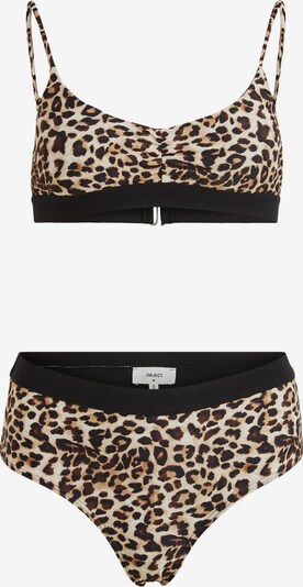 OBJECT Bikini 'Francise' i beige / kastanjebrun / ljusbrun / svart, Produktvy