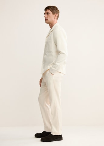 MANGO MAN Regular Pleat-Front Pants in White