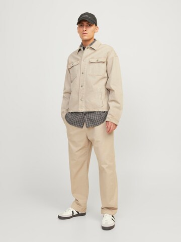 JACK & JONES Loosefit Bukser med lægfolder 'Karl Lawrence' i beige