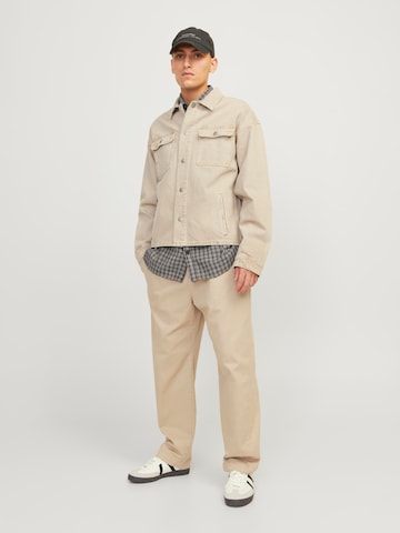 JACK & JONES Loosefit Bukser med lægfolder 'Karl Lawrence' i beige