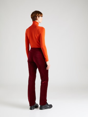 Lauren Ralph Lauren regular Παντελόνι με τσάκιση σε κόκκινο