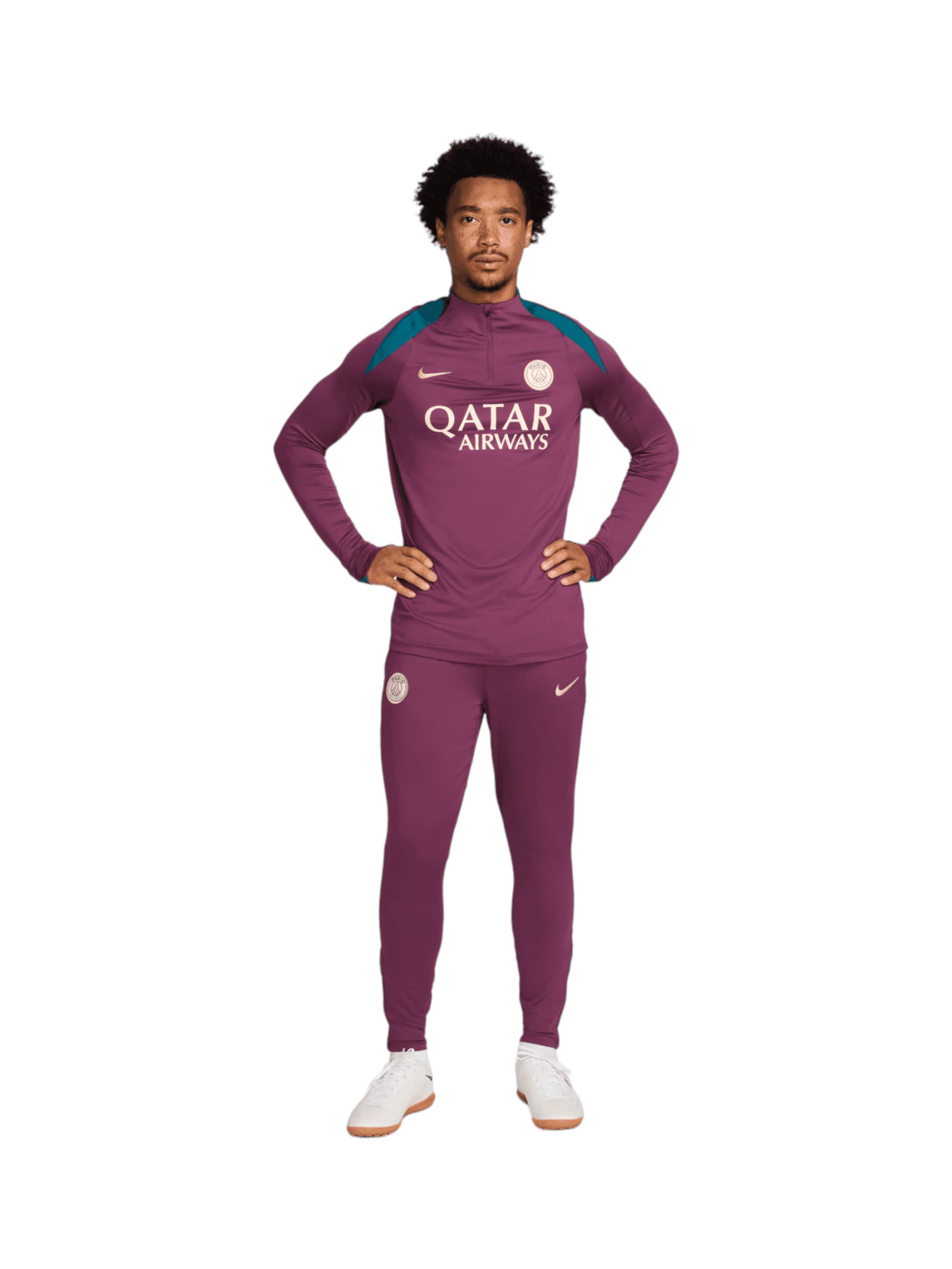 NIKE Tapered Workout Pants in Red: front