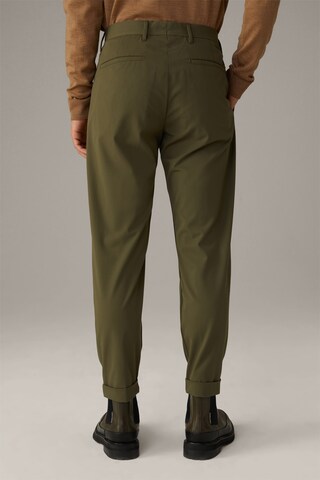 STRELLSON Regular Pleat-Front Pants 'Louis' in Green