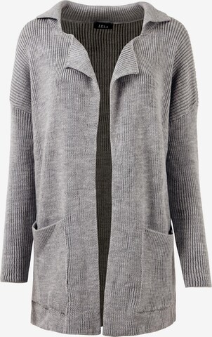 LELA Knit Cardigan in Grey: front