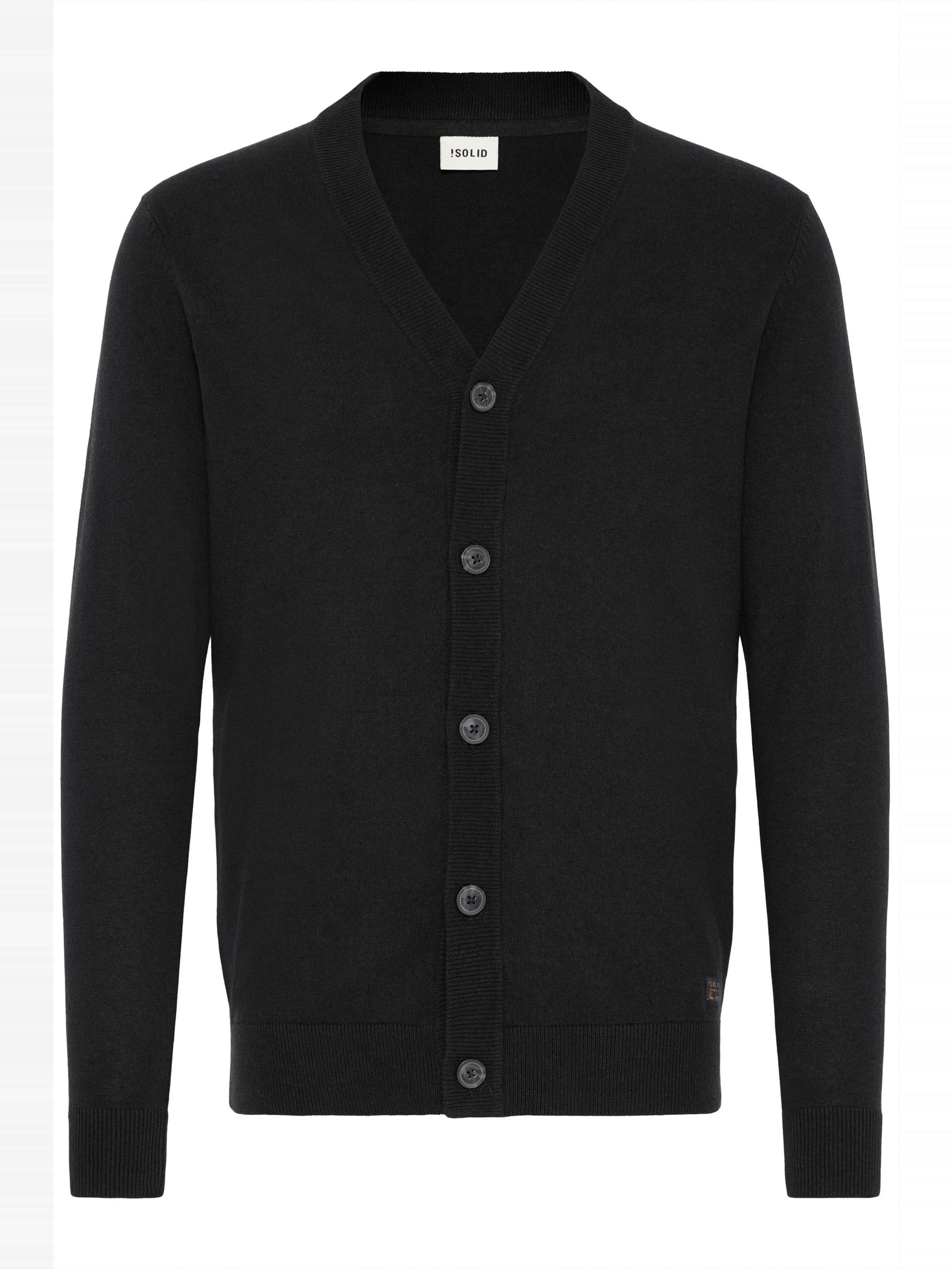 !Solid Gebreid vest 'Akalma' in Zwart: voorkant