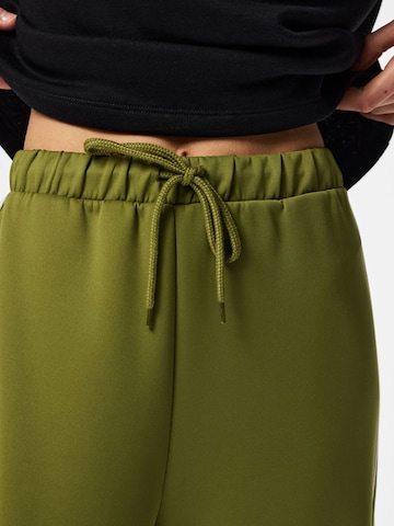 PIECES Wide leg Trousers 'PCTrack' in Green