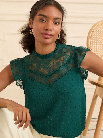 Chemisier love & roses en vert