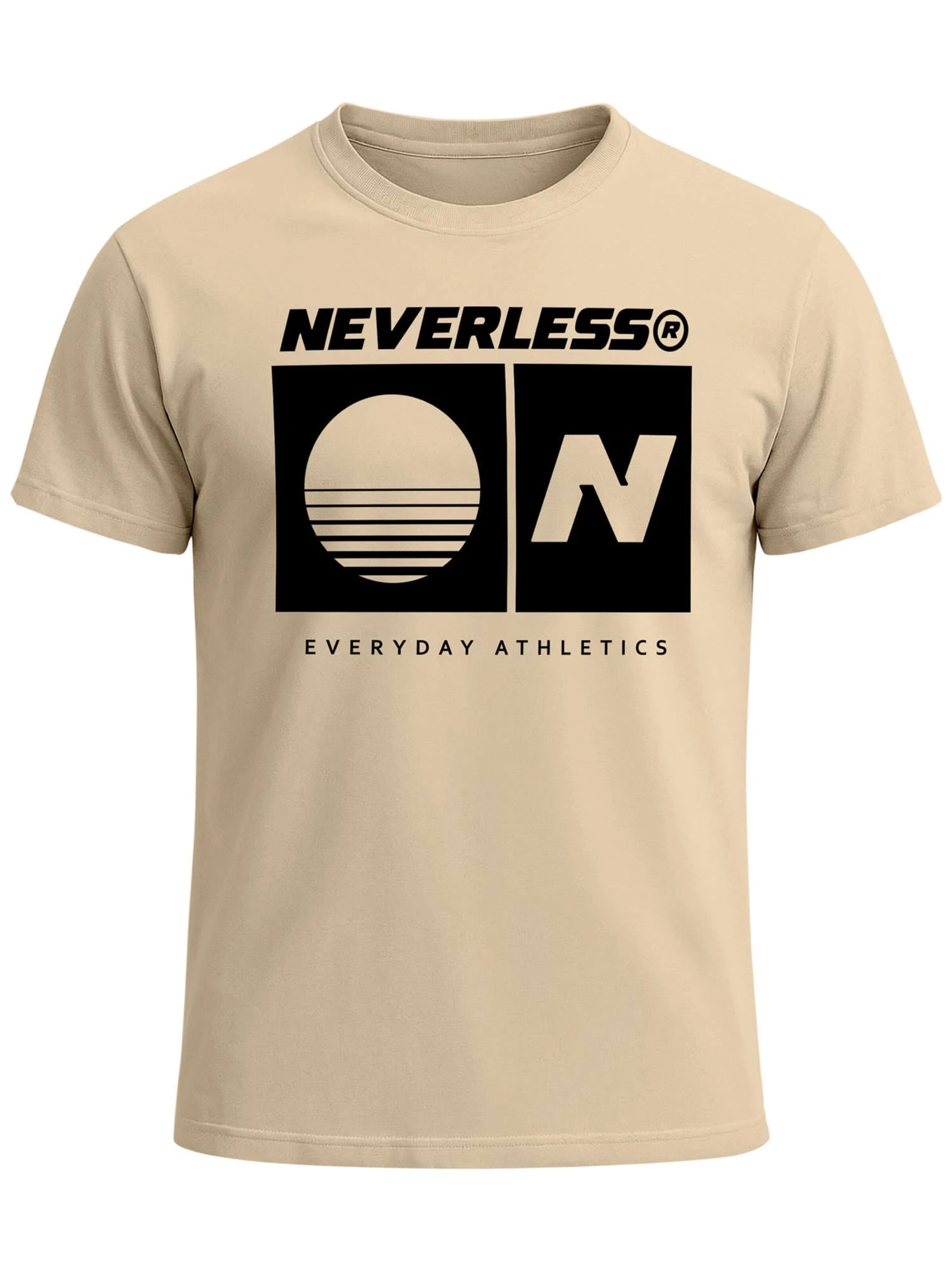 Neverless Shirt 'Sunset Sport Logo' in Beige: front