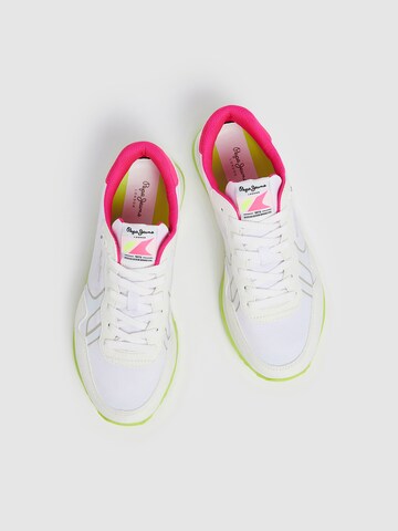 Sneaker bassa 'Brit Neon' di Pepe Jeans in bianco