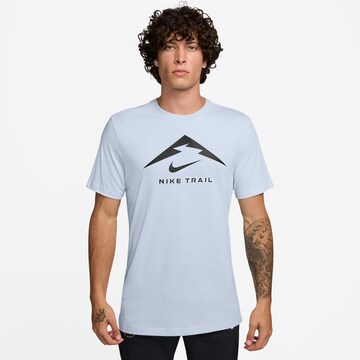 NIKE Performance Shirt 'Trail Logo' in White: front