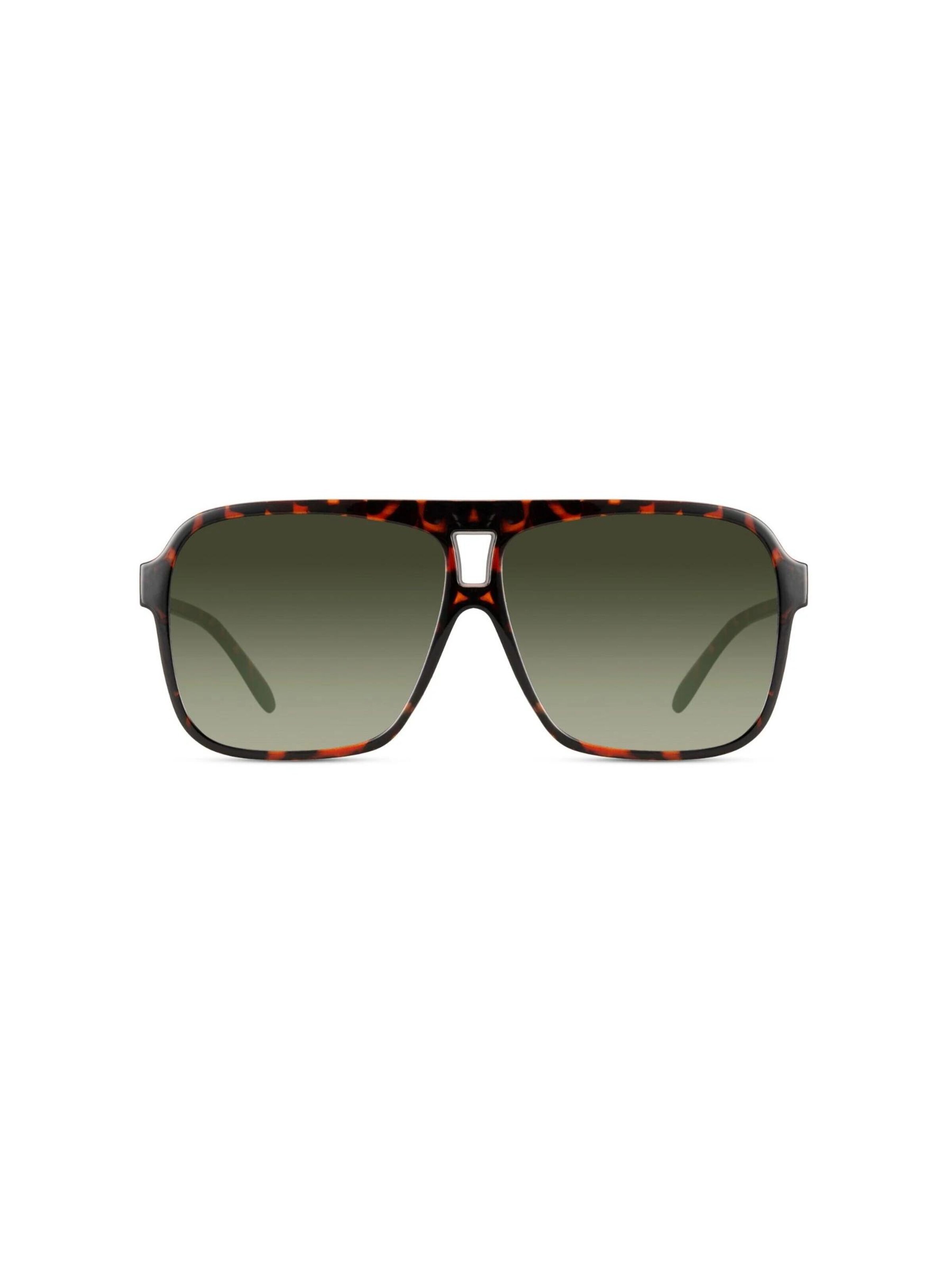 Lunettes de soleil 'Klassische Klobige Quadratische Sonnenbrille Havana Braun' Maxte en marron