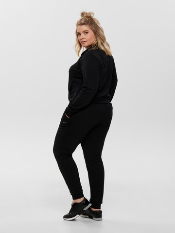 Only Play Curvy Athletic Zip-Up Hoodie 'Elina' in Black