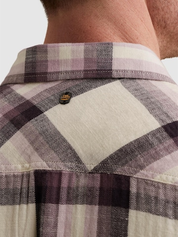 PME Legend Regular fit Overhemd 'Shirt with check pattern and chest pockets' in Lila