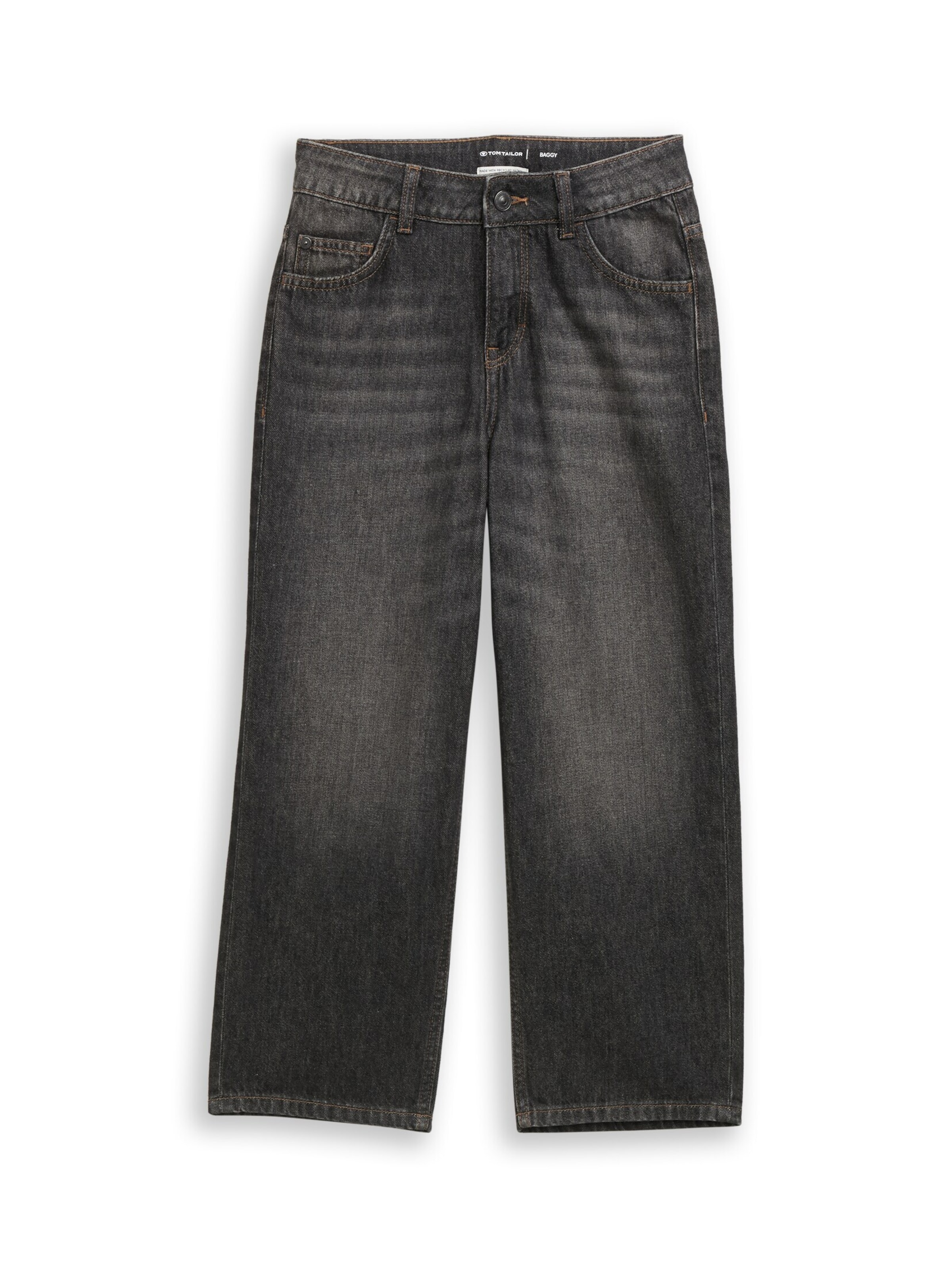 TOM TAILOR Loosefit Jeans in Zwart: voorkant