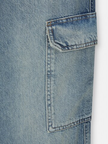 Pull&Bear Wide leg Cargo jeans in Blue