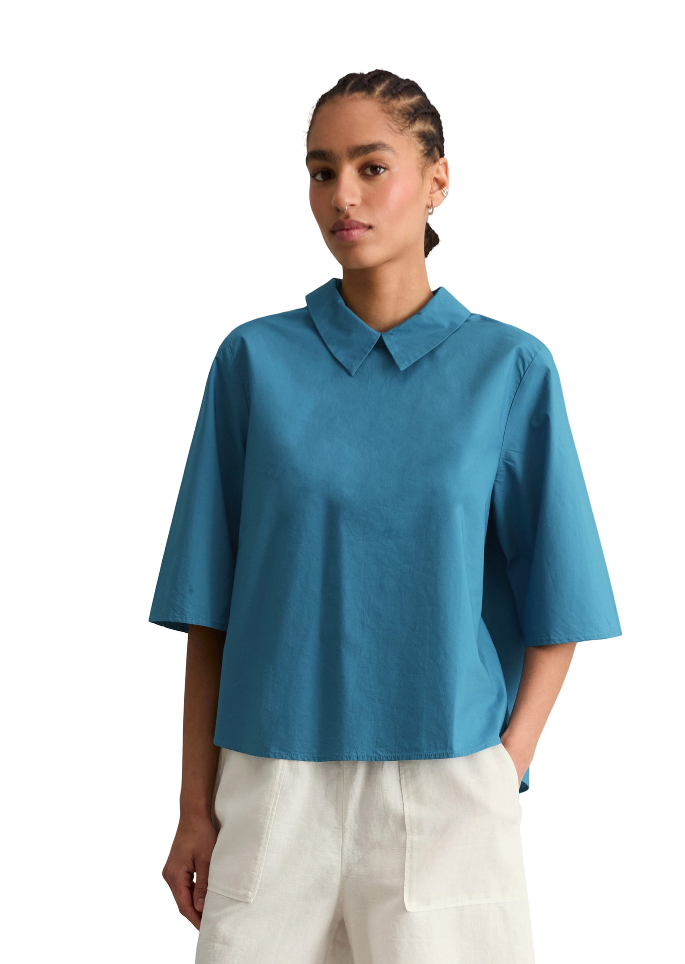 Marc O'Polo DENIM Bluse in Blau: Vorderseite