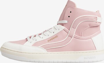 Superdry High-Top Sneakers in Pink: front