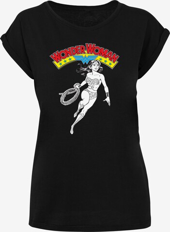 F4NT4STIC Shirt 'DC Comics Wonder Woman Lasso' in Zwart: voorkant