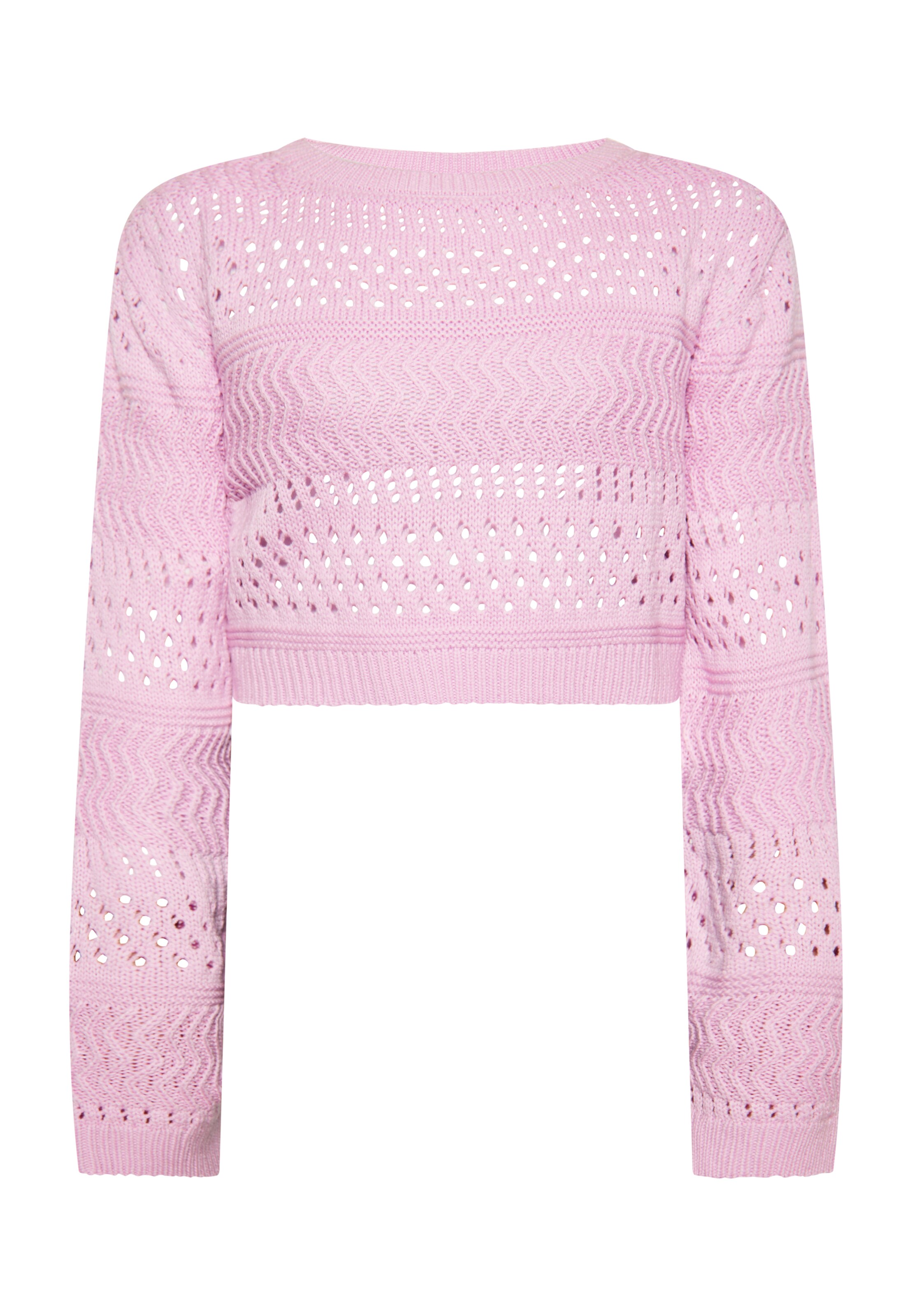 swirly Πουλόβερ σε ροζ: μπροστά