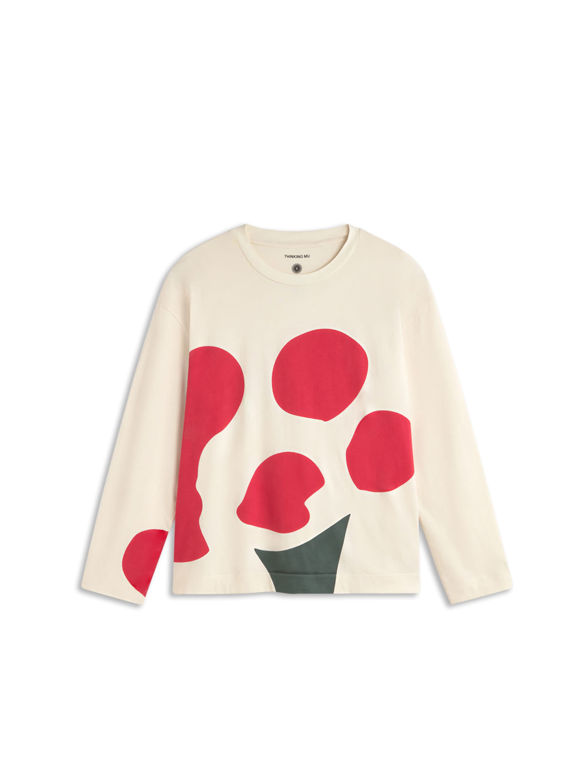 Thinking MU Tričko - béžová / tmavozelená / červená, Produkt