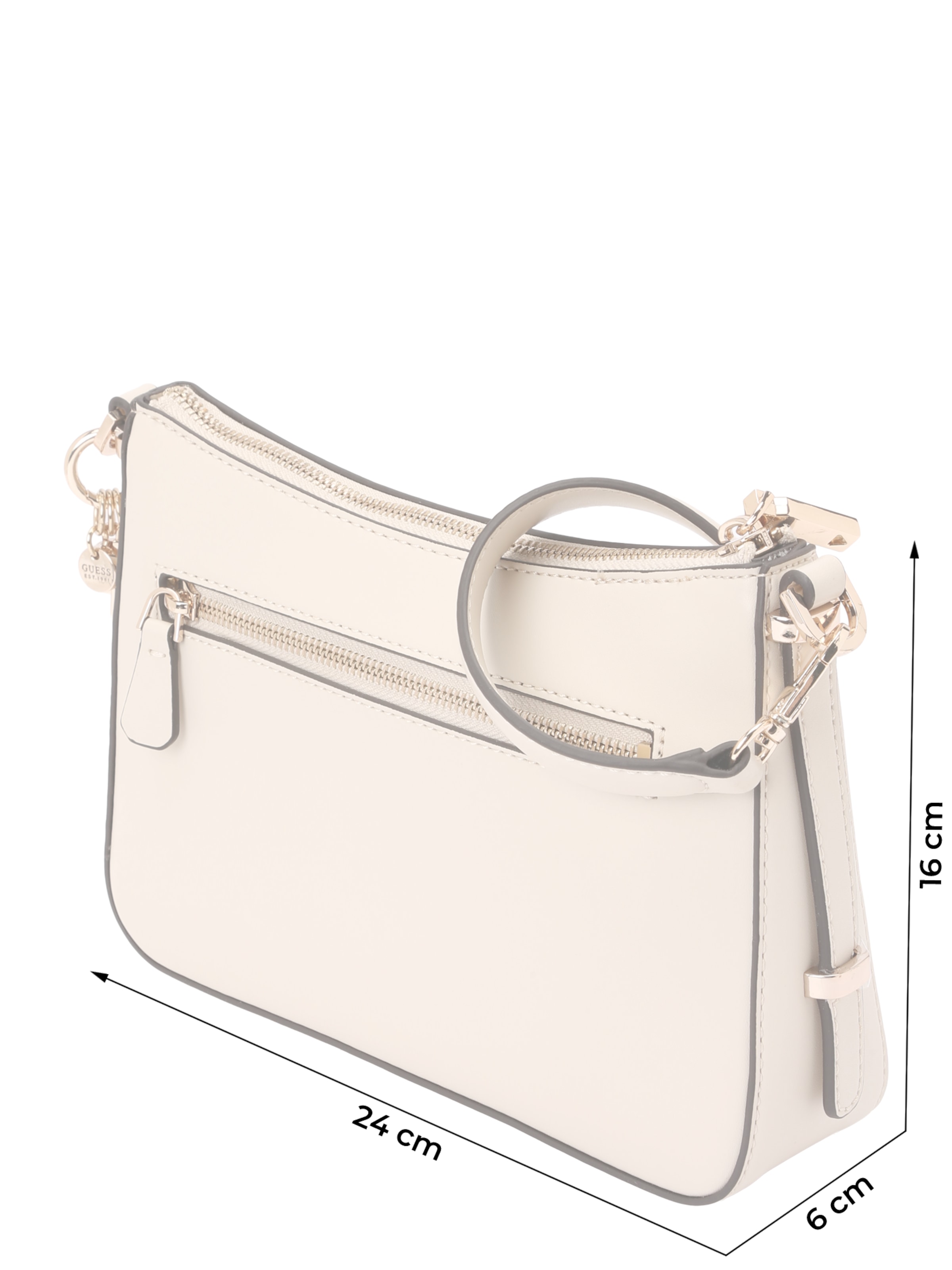 GUESS Τσάντα ώμου 'DARYNA II TOP ZIP SHOULDER BAG' σε μπεζ