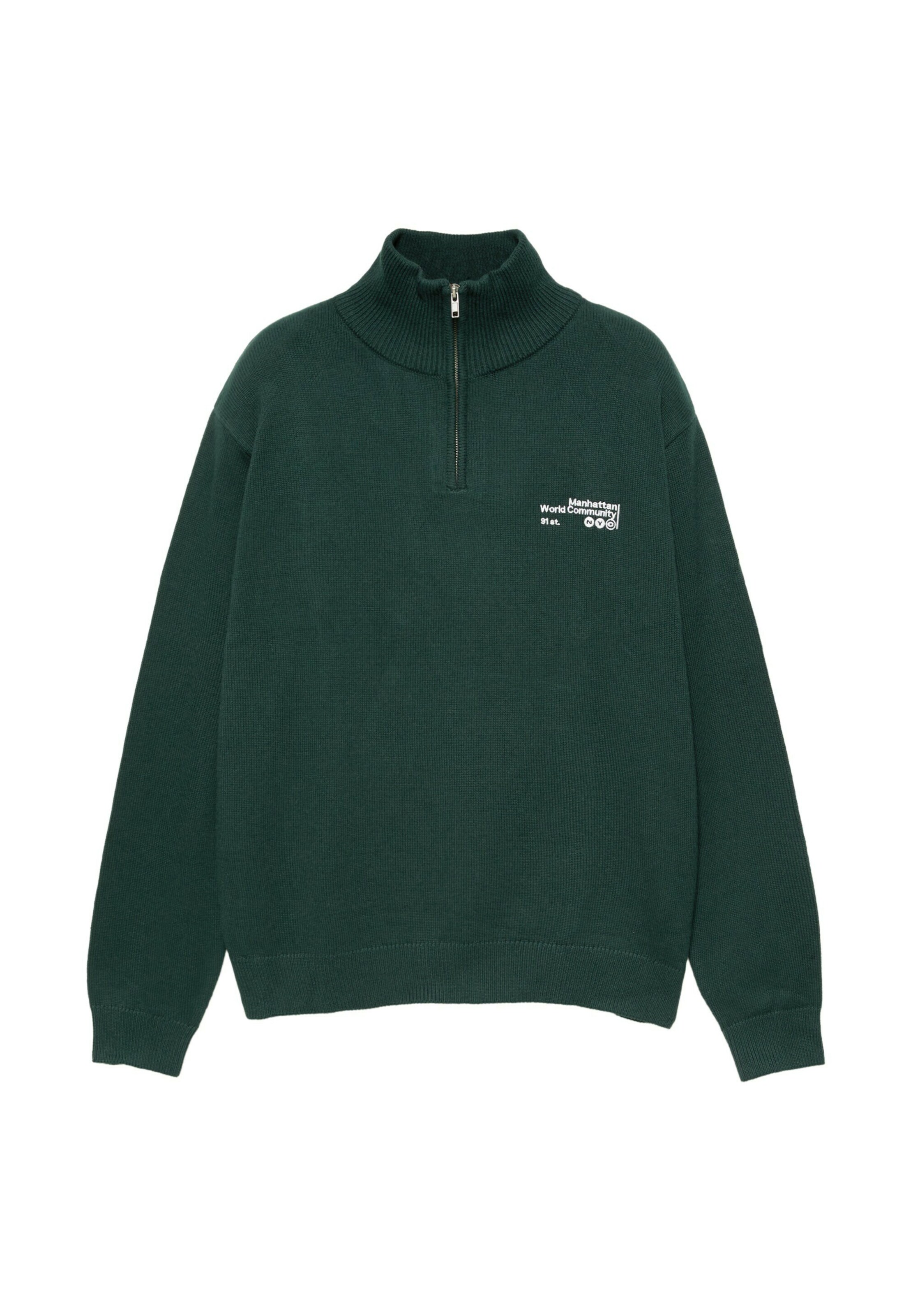 Pull&Bear Sweater in XS in Dark green / White, Item view