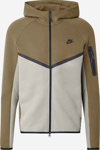 Veste de survêtement 'Tech Fleece' Nike Sportswear en vert : devant
