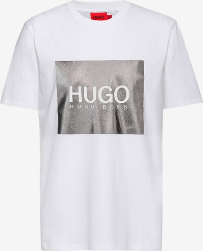HUGO Camiseta 'Dolive' en gris plateado / blanco, Vista del producto
