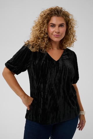 KAFFE CURVE Blouse in Black: front