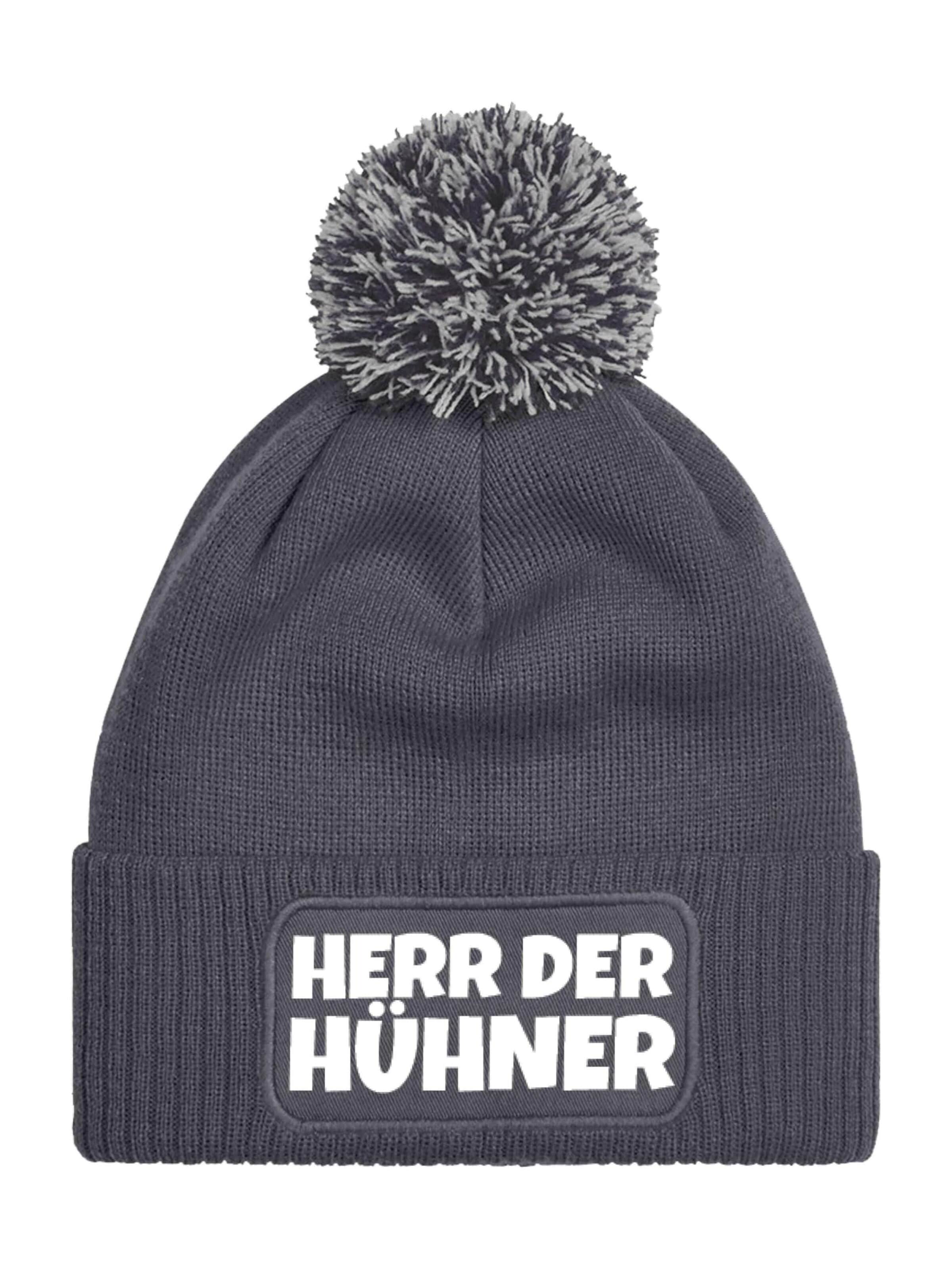 Youth Designz Beanie 'Herr der Hühner' in Grey: front