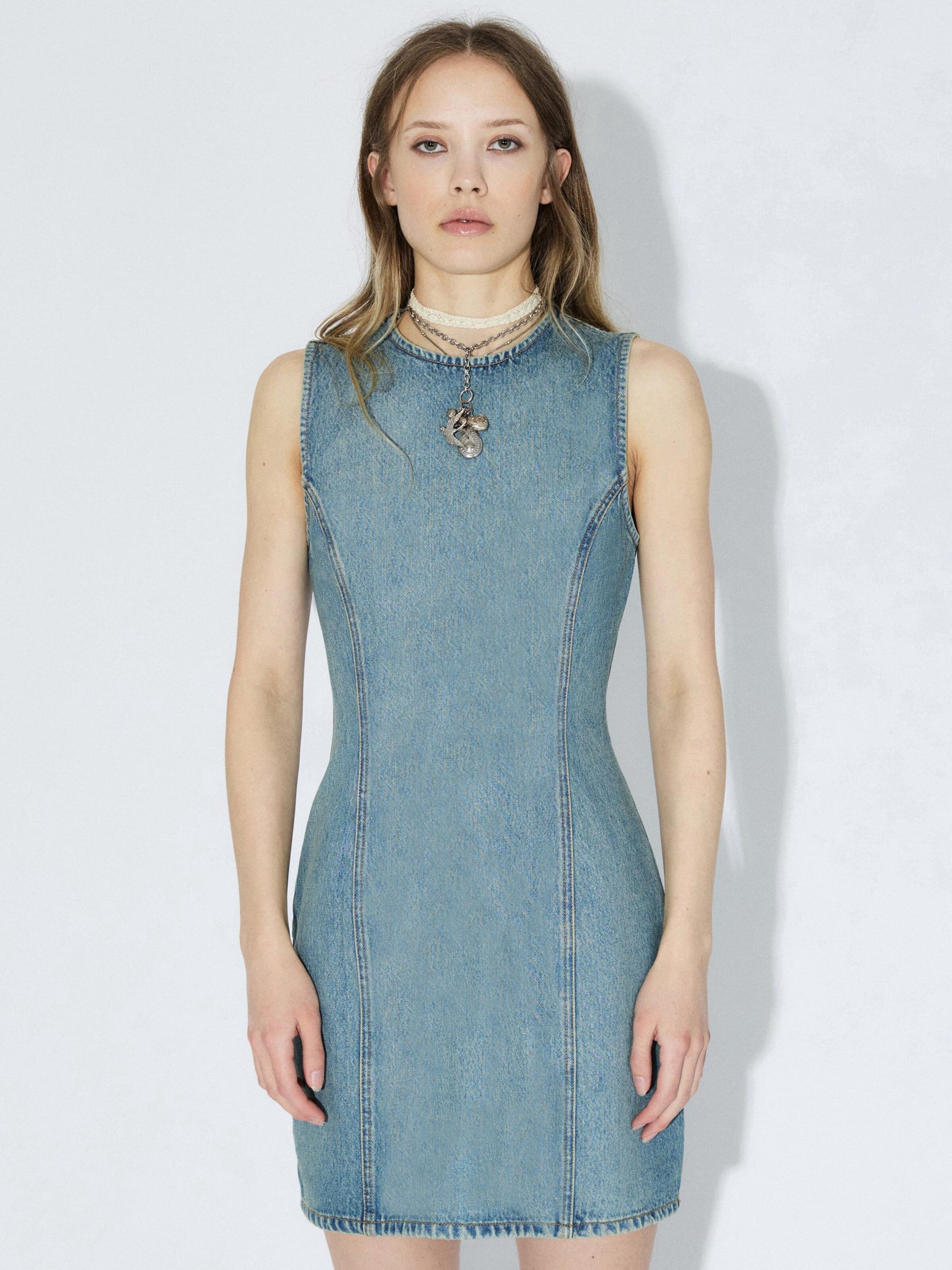 Dr. Denim Jurk 'Calista Dress' in Blauw: voorkant