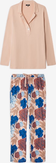 Pijama Gisela pe bej / albastru / rosé / roșu orange, Vizualizare produs