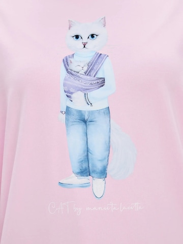 T-shirt 'Mother Cat with Kitty' Cat e Lolette en rose