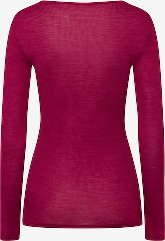 Hanro Onderhemd ' Woolen Lace ' in Rood