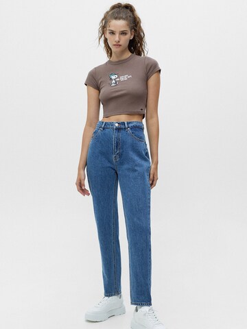 Regular Jeans de la Pull&Bear pe albastru: față