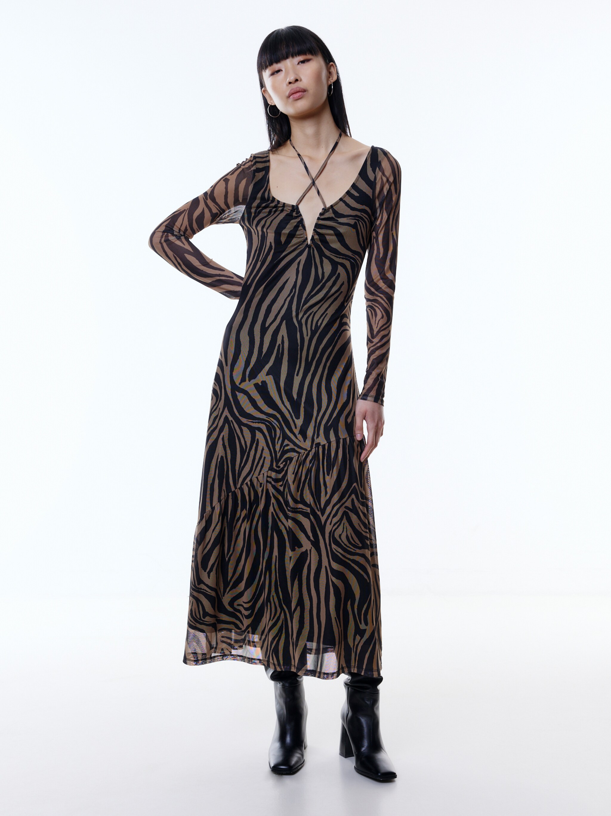 EDITED Producten Jurk 'Elna' Olijfgroen