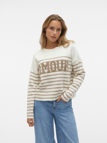 VERO MODA Pullover 'Aria Paris' in Beige: Vorderseite